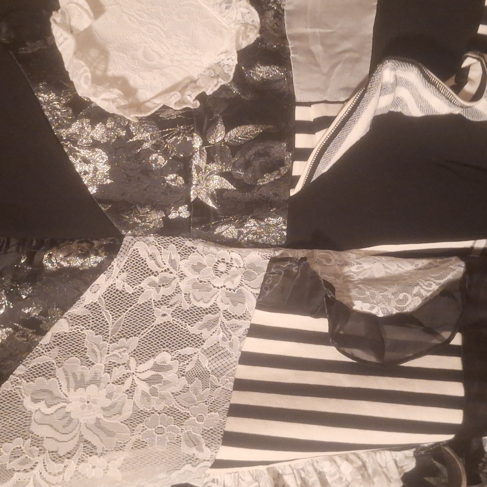 AKIRA Black and White Patchwork Jumpsuit - Picture 8 of 10